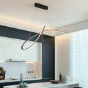Crossed Acrylic Chandelier Modern Living Room Black Linear LED 37.5 Inchs Wide Suspension Lighting