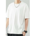 Guys Street Look Tee Top Solid Round Neck Half Sleeves Relaxed Fit Tee Top