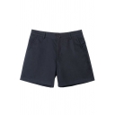 Men Dashing Shorts Solid Color Pocket Zip Closure Slim Fit Shorts