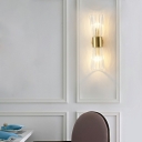 Gold Metal Crystal Glass Hourglass Wall Mounted Lamps 1-Bulb Wall Sconce for Living Room Bedroom