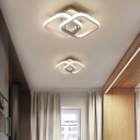 Metal Geometric Semi Flush Mount Lighting Modern LED Semi-Flush Mount Ceiling Light