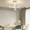 Contemporary Twist Semi Mount Lighting Acrylic Bedroom LED Flush Mount Ceiling Fixture
