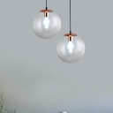 Minimalistic Globe Pendulum Light Glass Single-Bulb Suspension Pendant with 39.5