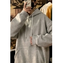 Fashionable Boys Hoodie Solid Color Pocket Detailed Long Sleeves Oversized Hooded Hoodie