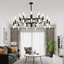 Modernist Black/Gold Acrylic Shade Ceiling Chandelier Pendant Lamp for Dining Room