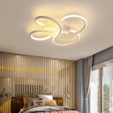Modern White Ceiling Light LED Light Acrylic Linear Shade Metal Ceiling Mount Ceiling Light Fixture for Restaurant