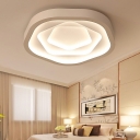 Minimalism LED White Geometric Flush Mount Fixture Metal Living Room Flushmount Lighting