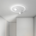 Round Living Room Ceiling Light Metallic Minimalistic Spotlight LED Flush Mount Ceiling Light