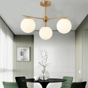 Glass Chandelier 3 Lights Modern Chandelier for Living Room Bedroom