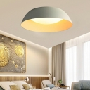 Nordic Simplicity Aluminum Dome Shade LED Bedroom Lighting Fixture in Frosted White
