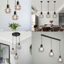Metal Melon Cage Pendant Lamp Industrial Hanging Light in Black for Dining Room Kitchen