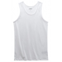 Basic Tank Top Pure Color Sleeveless Round Neck Straight Hem Slim Fitted Tank Top for Men