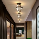 Metal Ceiling Mount Creative Modern Ceiling Light with 2 LED Lights Acrylic Shade Semi Flush for Bedroom