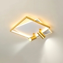 Contemporary Metal Flush Mount Light 3 Colors Light Spotlight Study LED Ceiling Light