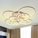 Modern Style Acrylic Circular Shade LED Flush Mount Ceiling Fixture for Living Room