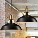 1-Head Metal Cap Hanging Light Loft Style Suspension Lamp for Kitchen Island