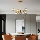 Modern Glass Chandelier 6 Lights Chandelier Suitable for Living Room Bedroom
