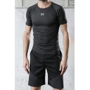 Men's Hot Co-ords Color Panel Crew Neck Front Pocket Short Sleeves Shorts Fitted Co-ords