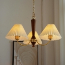 Brass Fabric Chandelier Modern Cottage Gold Chandelier Lighting Fixtures in 3-Light