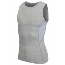 Men's Fashionable Contrast Color Tank Top Sleeveless Round Neck Skinny Fitted Tank Top