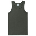 Elegant Mens Vest Whole Colored Round Neck Regular Fitted Tank Top