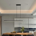 Linear Island Light Acrylic Shade Modern Living Room Rectangle LED Island Fixture