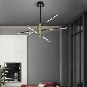 Contemporary LED Linear Metal Hanging Ceiling Light Metal Ceiling Lamp for Sitting Room