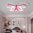 Iron and Aluminum Ceiling Light the Butterfly Shape Flush Mount Lighting for Study Room