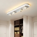 Geometric Living Room Flush Mount Fixture Metal LED Minimalist Style Flushmount Lighting