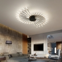 Acrylic Starburst Semi Mount Lighting Modern Natural Light LED Close to Ceiling Light for Living Room