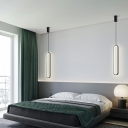 Modern Style Hanging LED Pendant Oval Iron Lighting for Bedroom Living Room
