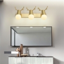 Angle Adjustable Bath Vanity Lighting Creative Vanity Light Fixture with Metallic Antlers in Gold