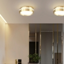 Contemporary Style Round Metal Flush Mount Lamp LED Hallway Ceiling Lighting in Gold