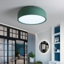 Disk Ceiling Mounted Fixture Macaron Acrylic White Light LED Flush Light for Bedroom