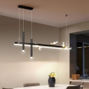 Minimalism Metal LED Island Pendant in Gold/Black Dining Room Suspension Lamp