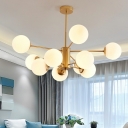 Glass Chandelier 10 Lights Modern Chandelier for Living Room Bedroom