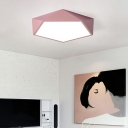 Simplicity Style Macaron LED Geometric Flush Light Fixture with Metal Shade for Sleeping Room