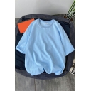 Men's Fashion T-Shirt Whole Colored Short-sleeved Round Neck Baggy T-Shirt