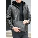 Fancy Jacket Whole Colored Drawcord Long Sleeves Regular Fitted Zip Placket Hooded Jacket for Men