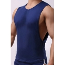Men's Leisure Tank Plain Color Round Neck Quick-Dry Relaxed Fit Tank Top