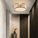 Simple Scalloped Crystal Ceiling Light LED Flush Mount in Black/Gold for Bedroom