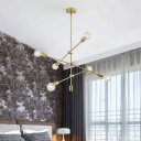 6-Lights Open Bulb Design Pendant Metal Molecular Chandelier Lamp for Living Room