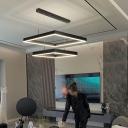 Black Multi Square Hanging Ceiling Light Modernism Metal Led Pendant Light for Home