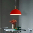 Modern Hanging Fixture 1 Head Dome Shade Aluminum Ceiling Mount Single Pendant for Living Room