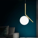 White Glass Ball Mini Hanging Lamp 1 Bulb Post Modern Pendant Lighting with 39