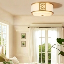 Golden Drum Ceiling Lamp Minimalist Arcylic Shade 6 Inchs Height Living Room Flush Mount