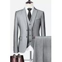 Casual Mens Suit Plain Long Sleeves Lapel Collar Single Breasted Regular Fit Suit Top with Pocket