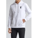 Trendy Mens Drawstring Hoodie Plain Pocket Detail Long Sleeves Rib Cuffs Regular Fit Hoodie