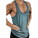 Leisure Pure Color Tank Top Crew Neck Sleeveless Regular Fit Tank Top for Men