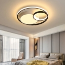 Simple Round Flush Light Fixture Acrylic Sleeping Room LED 19.5 Inchs Wide Ceiling Flush Mount in White